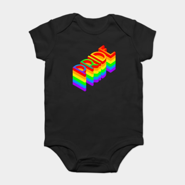 Pride Rainbow Layered Text design Baby Bodysuit by Luxinda